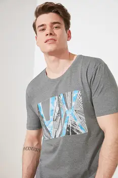 Trendyol Muž Vytlačené T-Shirt TMNSS21TS1377