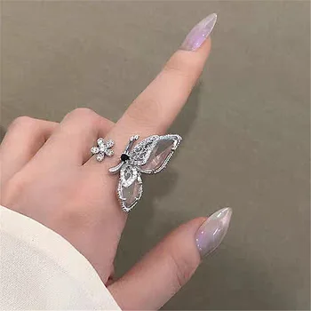 Luxusný Veľký Motýľ Krúžok Zirconia Nastaviteľné Prstene Pre Ženy 2020 Vysokej Módy Prst Šperky, Módne Doplnky