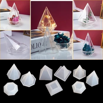 DIY Živice Cut-Diamond Úložný Box Krúžok Náhrdelník Úložný Box Diamond Hollow Silikónové Formy Zrkadlo