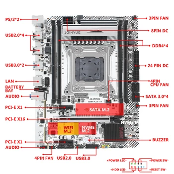 JINGYUE X99 doske LGA 2011-3 nastaviť auta s technológiou Intel xeon E5 4620 V3 procesor 16G(2*8) DDR4 2666 MHZ RAM X99M-PLUS D4