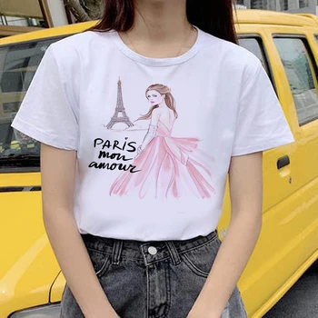 Nové dámske biele Tričko Harajuku Krásy fúkanie bublín vytlačené T Shirt móde pekné dievča oblečenie pre Voľný čas žena T-shirt Topy