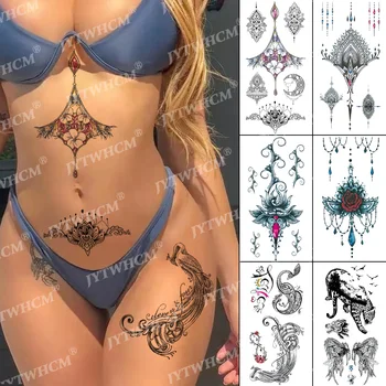 Šperky Dočasné Tetovanie Nepremokavé Samolepky Pre Ženy Body Art Maľovanie Arm Tattoo Nálepky Realistické Falošné Rose Tattoo Rukávy