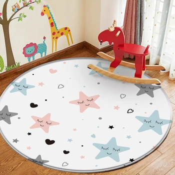 Roztomilý Star Baby Hrať Kolo Koberec Hra Učí Podlahových Rohoží, Obývacia Izba, Kúpeľňa Deti Liezť Koberce