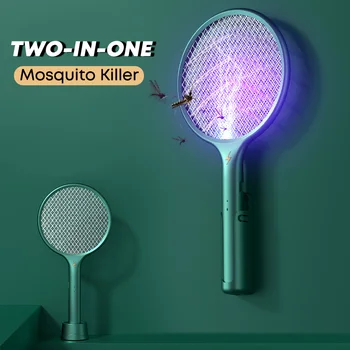 UV LED Mosquito Killer Lampa 3500V Elektrické Chybu Zapper Hmyzu Vrah USB Nabíjateľné 3 IN1 Lietať Plácačka Pasce Anti Mosquito Muchy