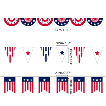 25 Ks/String Visí Pennant Banner USA Deň Nezávislosti Pamätník Star Bunting Vlajka Vlasteneckej 4. júla Dekorácie
