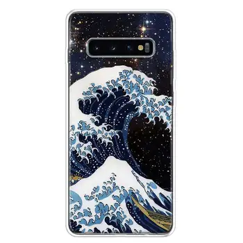 Japonský Štýl Art Japonsko Telefón Prípade Kryt Pre Samsung Galaxy s rezacím zariadením S10 S20 S21 FE Poznámka 10 9 8 S9 S8 S7 Plus Ultra Lite Pro + Coque