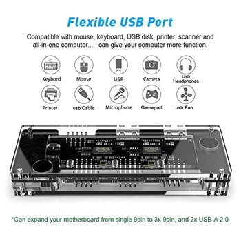 USB2.0 HUB, základná Doska 9 Pin USB2.0 Expanduje Do 3 9 Pin USB 2.0 ,2 USB 2.0 a 15 Pin SATA Napájania Porty pre Počítače