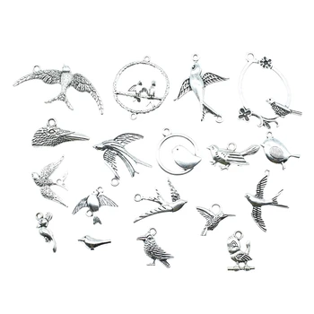 10pcs Vták Charms Antique Silver Farba Vták Charms Prívesky, Náramky Pre Lietajúci Vták zobrazili kľúčové tlačidlá, Takže Šperky