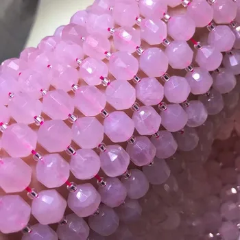 Prírodné Madagaskar rose quartz tvárou dištančné voľné korálky DIY pre šperky, takže náramok, náhrdelník perles semi precious dizajn