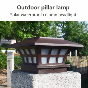 Vodotesný LED Solárne Plot Svetlo Vonkajšie Pilier Lampy Záhradné Chodníky Nádvoria Stĺpec Svetlometu Nástenné Svietidlo Post Svetlo