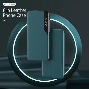 PU Kožené Smart Zobrazenie Okna Flip Zahŕňa puzdro Pre Samsung Galaxy A32 5G samsung 32 32a Magnetom Stánku Coque samsuna32 telefón shell