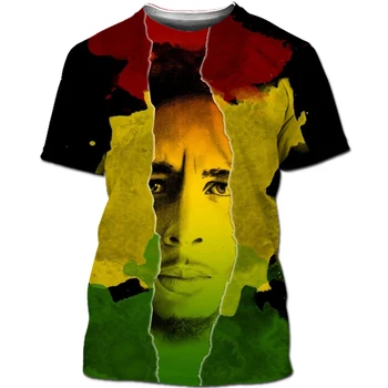 Bob Marley Tričko Mužov 3d Tlač-Krátke Rukávy Star T-shirt Anime Šaty, Hudba Rock Streetwear Hip-Hop T-shirt Zábavné Letné Tričko