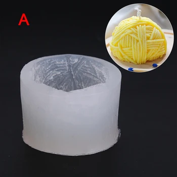 3D Pletenie Vlna Loptu Silikónové Sviečka Formy DIY Fondant Cake Zdobenie Nástroje Ručné Aróma Sadrovej Formy Remeslá