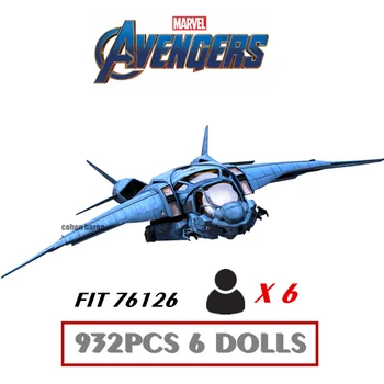 Nových Hrdinov Jet Captain Marvel Avengers Spiderman Iron Man Thanos Lietadlo Lietadlo Hračka Údaje 76107 76126 Stavebný Kameň Tehla Dieťa