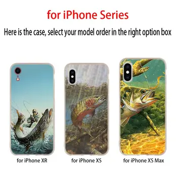 Rybársky Výstroj Ryby Vzorované Mäkké Silikónové puzdro Pre iPhone 12 11 Pro 7 8 Plus XR XS Max 5 5S SE 6 6s Funda Mini
