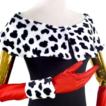 Film Cruella De Ville Cosplay Kostým Dalmatínske Anime Dámy Efektné Dámske Šaty, Oblečenie Pre Ženy Halloween Karnevalové Kostýmy