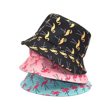 2021 Luxusné Panama Vedierko Hat Muži Ženy Lete Vedro Spp Flamingo Tlač Bob Klobúk Hip Hop Gorros Rybársky Klobúk Rybár