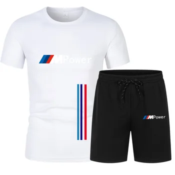 2021 módne Značky BMW mužov leto, Piesočné pláže šortky-krátke rukávy príležitostné športové trend vyhovovali pánske oblečenie BMW nohavice+ t-shirts
