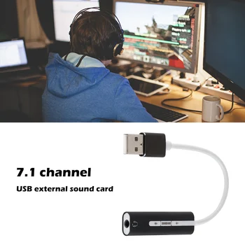 USB Počítača Zvukové Karty Headset 2 V 1 7.1 Externých Slúchadiel Zvuková Karta, Mikrofón Audio Adaptér Pre Notebook PC