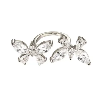Motýľ Prstene pre Ženy, Nový Luxusný Lesklý Crystal Otvorte Nastaviteľné Krúžky Svadby Strany, Šperky, Módne Doplnky, Darčeky