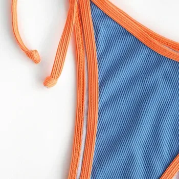 Dámske sexy strappy Námestie s uväzovaním za dvojdielne bikiny, plavky Dámy Najrôznejších Farieb Zodpovedajúce Backless dvojdielne plavky Bikiny 2021