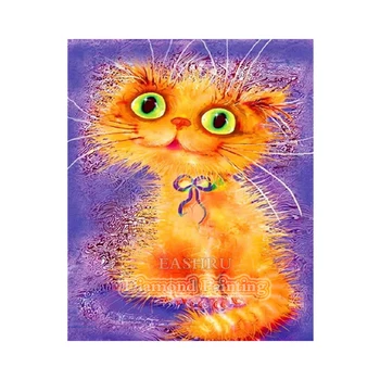 EASHRU Karikatúra Roztomilý Mačka 5D DIY Diamond Maľovanie Cross Stitch Plné Námestie Vŕtačky Diamantové Výšivky, Výšivky Domova PT4787