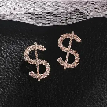 Luxusné Drahokamu geometrie Náušnice Pre Ženy Elegantné dolár Visieť Náušnice bijoux Náušnice Šperky, Doplnky, darčekové E708