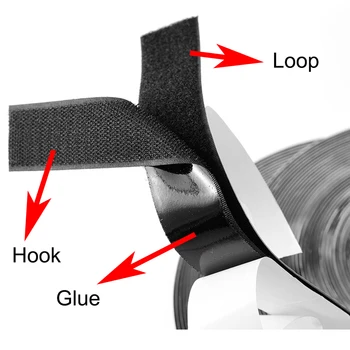Háčika a Slučky Pásky Black White Velcros Nylon Samolepiace Ťažkých Pásy Zips pre Crafting Organizácie 1 Pár