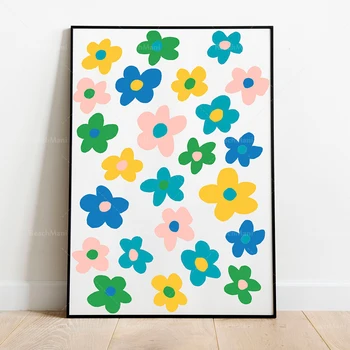 Kvetinový trh plagát, tlač moderného umenia tlač