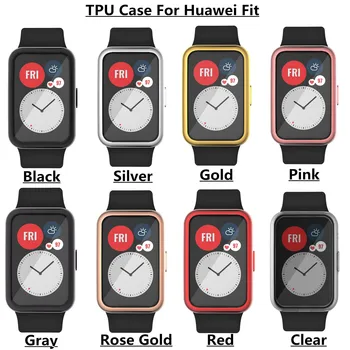 Ochrana puzdro Pre Huawei Sledovať Fit Á TPU Full Screen Protector Kryt Plášťa Pre Huawei Sledovať Fit Smartwatch Príslušenstvo