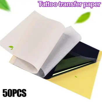 50Pcs Tetovanie Majstrov Vzorkovníka, prenášací Papier pre Hectograph Tetovanie Dodávky Dodávky A4 veľkosť papiera, karbónového Papiera Listy Pre Tetovanie