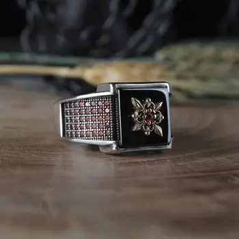 925 Sterling Silver Ring pre Mužov Black Prírodný Kameň Onyx Šperky, Módne Retro Darček Onyx Aqeq Pánske Prstene Všetky Veľkosti
