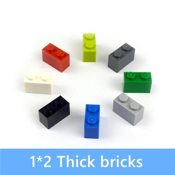 100ks 1*2 DIY Väčšinu Stavebné Bloky Kompatibilné Všetkých Značiek Dot Hrubé tehly viaceré farebné Vzdelávacie Kreatívne Hračky pre Deti,