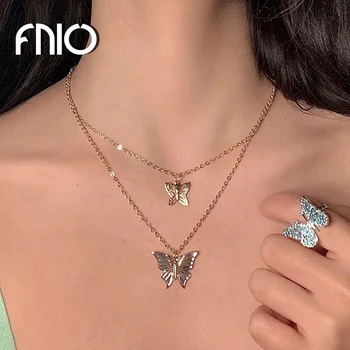 FNIO 2020 Boho Motýľ Choker Náhrdelník Pre Ženy Jednoduché Duté Motýľ Reťazca Náhrdelník Ženské Zlato Choker Módne Šperky