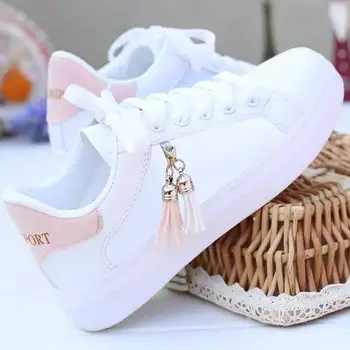 Oka biele topánky dámske módne priedušná obuv študentov kórejský bežné topánky, športové topánky ploché topánky dámske topánky