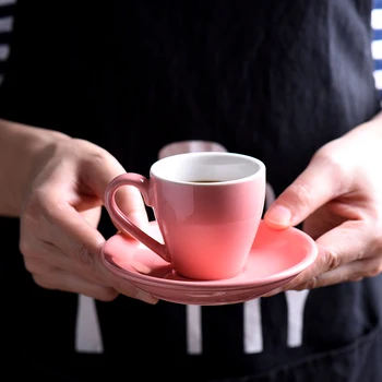 80ml vysoko kvalitné keramické šálky kávy Coffee cup nastaviť Jednoduché Európsky štýl Hrnček na Cappuccino kvet poháre na Latte