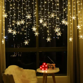 Vlkovcový Led Svetlo String Flash Opony Cencúľ Časti 0.4-0.6 M Snowflake Fairy Svetlá Vianoce, Nový Rok Izba Okna Osvetlenie Interiéru