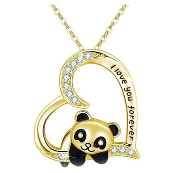 Srdce Tvar Panda Náhrdelník S Príveskom, Ženy, Dievčatá Darček Módne Šperky Darček