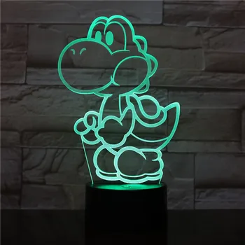 TAKARA TOMY Super Mario 3D Nočné Svetlo Mario Dinosaura Yoshi 7/16 Farebná Karikatúra LED Dekorácie Svetla detské Hračky Darček k Narodeninám