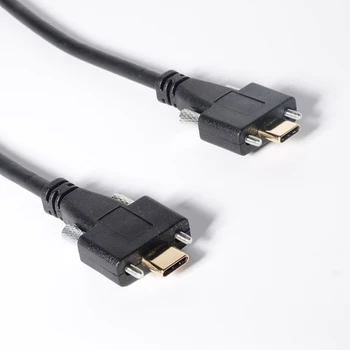 USB C do USB C Kábel, Dvojitá Skrutka Poistný USB 3.1 Typ C Mužského Typu C Muž 10Gbps/3A, Dátový a Nabíjací Kábel Panel Mount