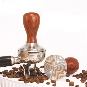 1Pc Santalového dreva A Nerezovej Ocele talianska Káva Tamper Priemer 58mm/51mm/49 mm, Závit Base Espresso Tamper Coffee Bean Stlačte