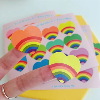 Kórea list Rainbow láska srdce Nálepky DIY Scrapbooking Nevyžiadanej Vestník Papiernictvo hračka Obálky tesnenie Dekorácie-nálepky