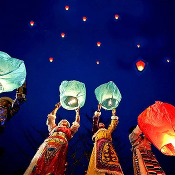 10-30Pcs Čínsky Papier Neba Letí, ktorí Chcú Svietidlá Lietať Sviečky Lampy, ktorí Chcú Svetlo Vianočný Večierok Svadobné Festival Dekorácie