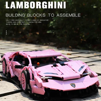 Super Pretekárske Auto 1:14 Ružová Lamborghinis Sian Vintage Vozidla Stavebné Kamene, Tehly Hračky Pre Chlapcov Dospelých Dary