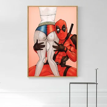 Marvel Zábavné Superhrdina Plátno na Maľovanie Deadpool Plagáty a Tlačí na Steny Umenie Obrázok pre Obývacia Izba Cuadros Domáce Dekorácie