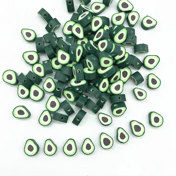 30pcs10mm Zelené Ovocie Korálky Ílu Polyméru Dištančné Voľné Korálky pre Šperky, Takže DIY Náramok Príslušenstvo