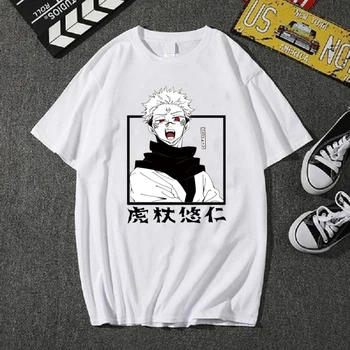 Jujutsu Kaisen Itadori T-shirt Módne Príležitostné O-krku Unisex Hot Anime