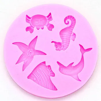 3D DIY Silicone Marine Animals Cake Mold Biscuit Cake Moulds Fondant Cake Decorating Tools Cookies Mold Kitchen Accessorie