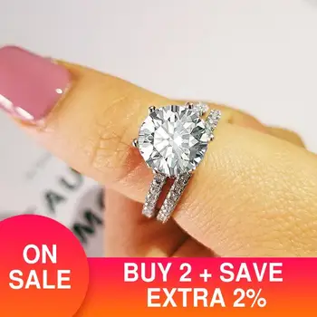 2021 nové luxusné halo pôvodné 925 sterling silver prsteň pre ženy lady výročie darček šperky hromadne predávať R5155